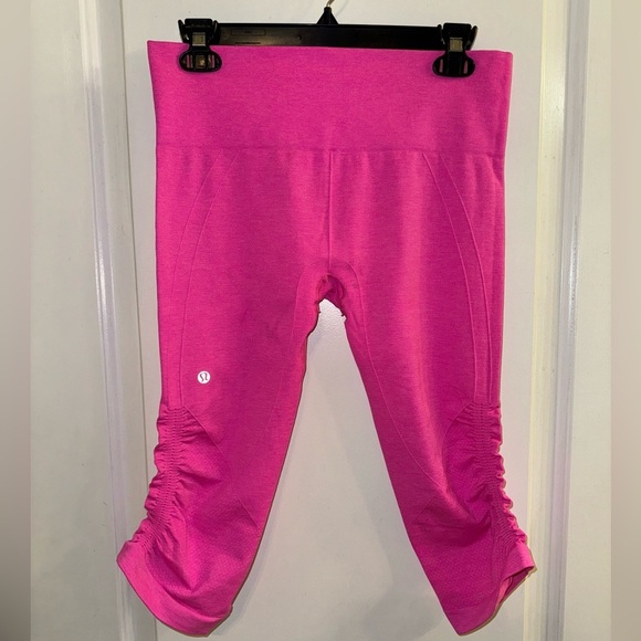 Lululemon In The Flow Crop Neon Hot Pink - Picture 3 of 7